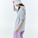 スナップロゴTシャツ メランジグレー