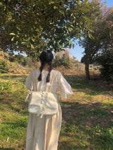 Ruffle envelope bag_ivory