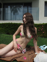 leopard flower bikini set