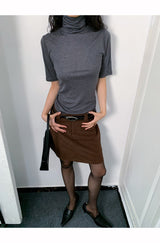 Rachel Turtleneck Short Sleeve Soft T-shirt