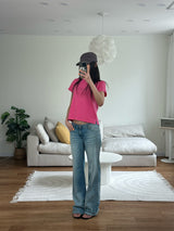 washed low denim