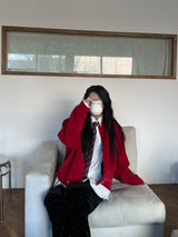 [UNISEX]ベロア オーバーフィット 長袖カーディガンジャケット(3 colors)