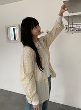 プチオーバーチェックシャツ