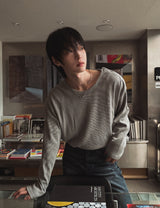 Waffle Button Wide Long Sleeve