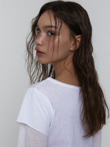 Layered Long Sleeve Top_White