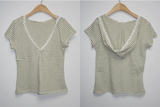 レースストライプTシャツ
