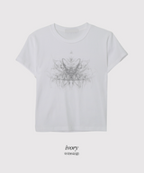 CT Modal Print Short Sleeve Crop T-Shirt (4color)