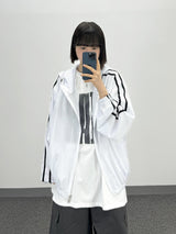 mesh track hooded jacket