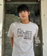 Untitled Frayed Embroidery Crop Short Sleeve Light Gray