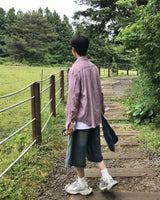 ラスチェックリネンシャツ