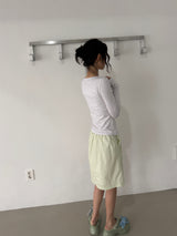 ブリーズ コットンモダール ヘンリーネック Tシャツ(Bio-Washing) -ライトミランジェ