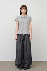 (W) Union Dot Collar Top