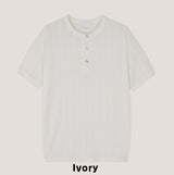 コイズヘンリーネックリンクル半袖Tシャツ