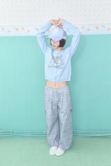 KIRI LEOPARD CARGO PANTS (BLUE)