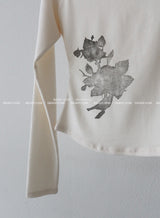 パフュームフラワーオフショルダーTシャツ