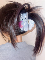 Angel cat hairpin