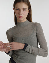 26SS★ [Premium Plating] Volume Square AB(W) H BAR Necklace L