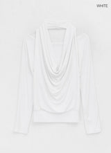 [MADE] Shamo Drape Halter Layered Long Sleeve Tee