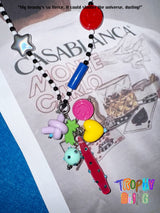 Colourful mixed beads long chain necklace