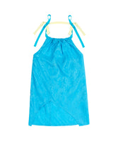 Two Tone Ribbon Paisely Halter-neck Top _ SKYBLUE