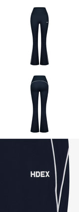 Womens サポートピグメントブーツカットレギンス Navy