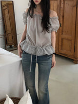 Powder Off-Shoulder Blouse (3 colors)