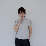 puff sleeve nylon tops