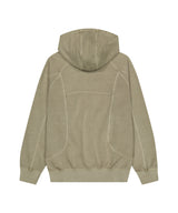 [Heavy Cotton] Pigment Washing Puzzle Embroidered Hoodie_Olive