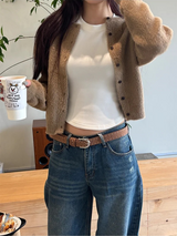 [F/W] ベーシックヘアラウンドネックカーディガン(3color)