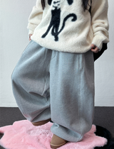 Balloon Wide Collie Belt Color-Point Fleece Balloon Wide Pants 🖤💜 5COLOR
