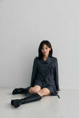 SWAN CROP JACKET / CHARCOAL