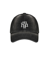 LOGO STITCH WASHED DENIM BALL CAP