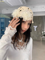 White pearl bow necklace