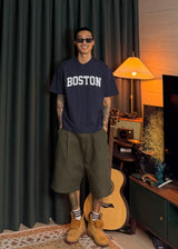 クロップド ボストン ショートスリーブ Tシャツ 4カラー