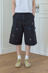 26SS★ Mushroom Stitch Bermuda Denim Pants
