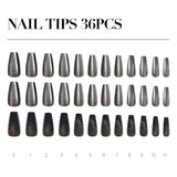 MUZMAK Reusable Glam Design Nail Tip Horoscope(Ballerina)