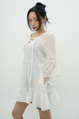 LACE SHEER DRESS _ WHITE