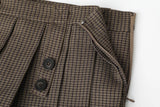 Button pleats skirt - brown