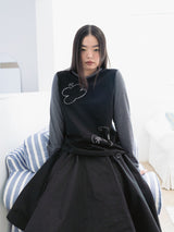 ニードルワークロングスリーブT (BLACK)
