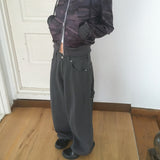 Piwoo Carpenter Work Pocket Cotton Pants