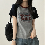 ロックレットカラーラグラン半袖Tシャツ