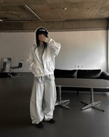 Eyelet full hoodie zip up