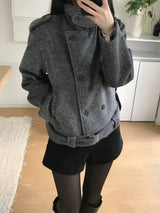 Mate High Neck Double Jacket (2 colors)