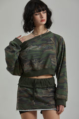 CAMO ONE SHOULDER T-SHIRT