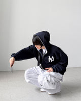Applique クロップフードジップアップ