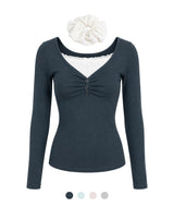 Melly Lace Layered Shirring Tee
