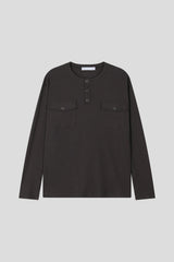 Snap Henley Long Sleeve T-Shirt (3color) (No.1010)