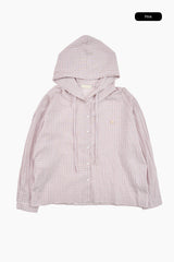 Maron check shirt hoodie