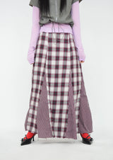 vintage check skirt red ver.