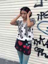 UnsocialNight "I love cherry"summer printed short skirt pants